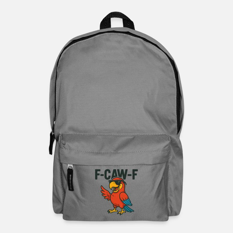 F-CAW-F Papagei | Cooler Vogel Spruch - Rucksack - Mittelgrau