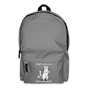 KATZE Luft ablassen bevor man platzt - Rucksack - Mittelgrau - Vorne