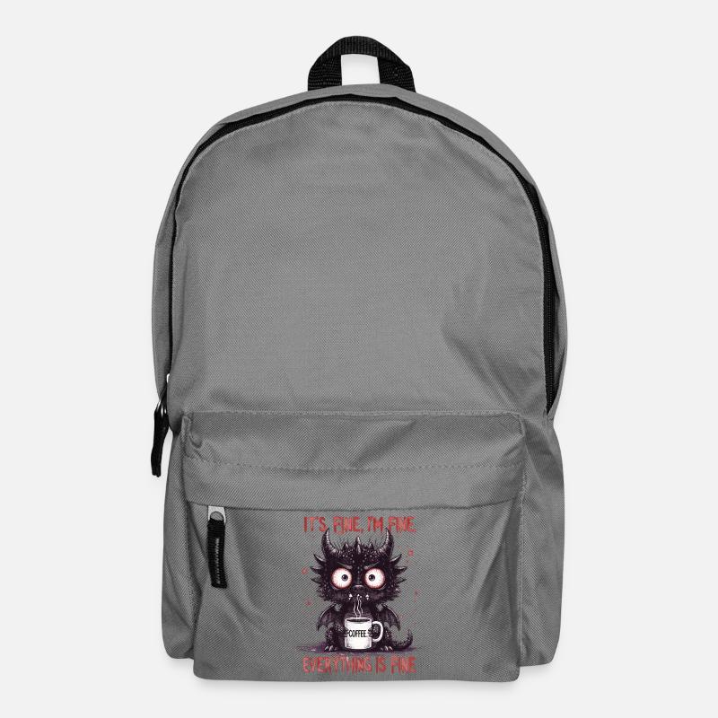Its Fine Im Fine Coffee Dragon Humor - Rucksack - Mittelgrau