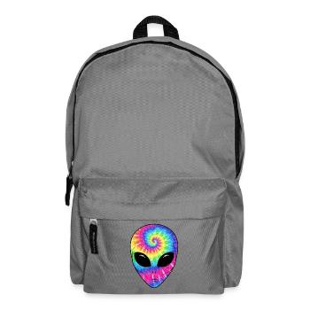 Psychedelisches Batik-Alien-Gesicht - Rucksack - Mittelgrau - Vorne