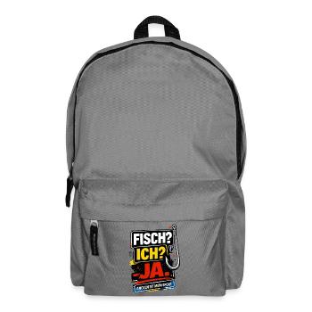 Fish? Me? Yes. Fishing is my sport - Backpack - elephant grey - Front