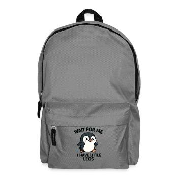 Pinguin Spruch Humor Meme Lustig Geschenkidee - Rucksack - Mittelgrau - Vorne