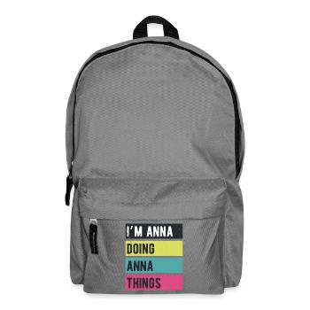 Je suis Anna qui fait des couleurs rétro d’Anna Things - Sac à dos - gris éléphant - Devant