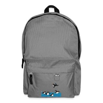 Penguin Jump Into The Water Pocket Design - Backpack - elephant grey - Front