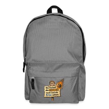 Opportunity as Crisis Saying Design - Backpack - elephant grey - Front