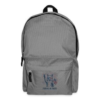 Wilder und freier Fuchs – Lustiger patriotischer F - Rucksack - Mittelgrau - Vorne