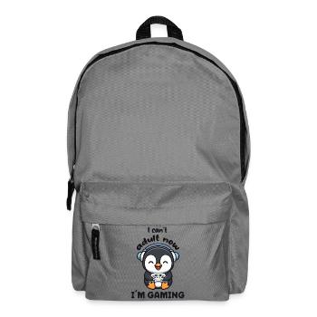 Je ne peux pas être adulte maintenant, je joue drôle, joueur drôle, Pingouin - Sac à dos - gris éléphant - Devant