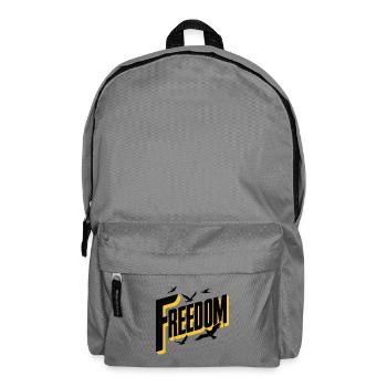 Freedom Bold Typography with Birds - Backpack - elephant grey - Front