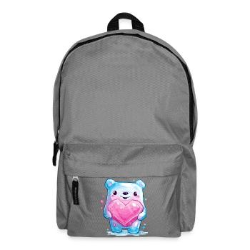 Cuddly bear with heart crystal - Backpack - elephant grey - Front