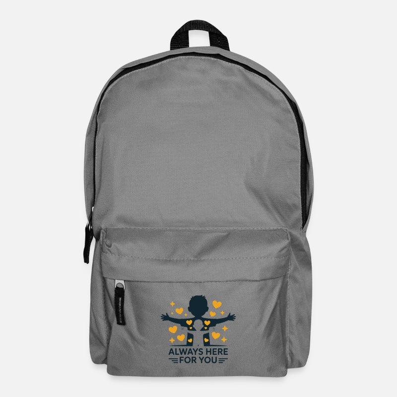 Immer für dich da, Silhouette. - Rucksack - Mittelgrau