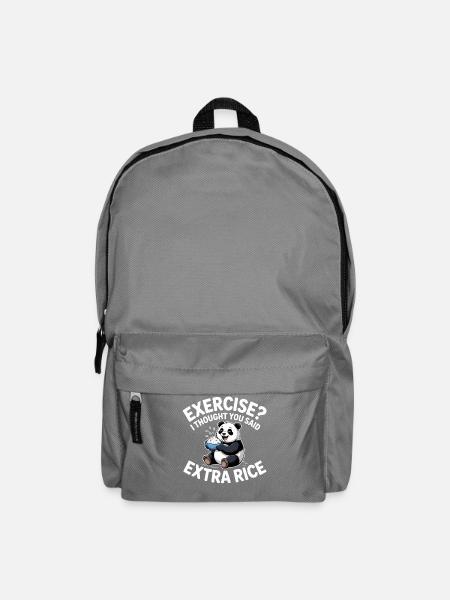 Panda mit Reis-Witz - Rucksack - Mittelgrau