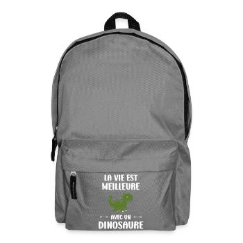 La vie est meilleure avec un dinosaure - Sac à dos - gris éléphant - Devant