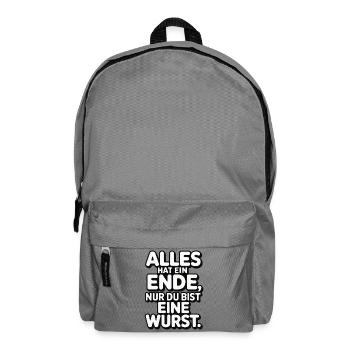 Alles hat ein Ende nur du bist eine Wurst - Rucksack - Mittelgrau - Vorne