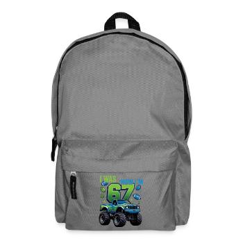 Monster Truck 7. Geburtstag Junge  - Rucksack - Mittelgrau - Vorne
