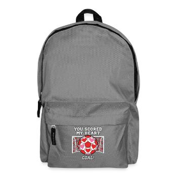Du hast mein Herz-Tor getroffen, Fußballspieler Valentine - Rucksack - Mittelgrau - Vorne