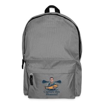 Fang diesen Moment ein: Angeln - Rucksack - Mittelgrau - Vorne