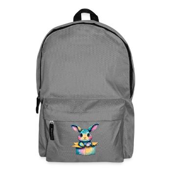 Kunterbunter Hase im Karton - Rucksack - Mittelgrau - Vorne