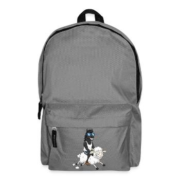 Menorca-Pferde- und Schaf-T-Shirt - Rucksack - Mittelgrau - Vorne