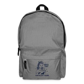 D’abord un café, puis une opinion rétro - Sac à dos - gris éléphant - Devant