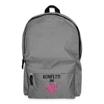 Karneval Konfetti Im Herzen Fastnacht Fasching  - Rucksack - Mittelgrau - Vorne