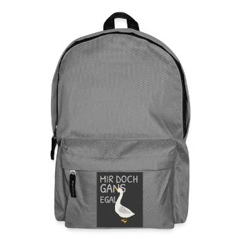 Mir doch gans egal – Lustige Gans - Rucksack - Mittelgrau - Vorne