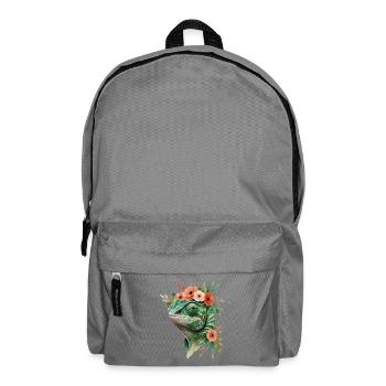 Blütenkranz mit Chamäleon - Rucksack - Mittelgrau - Vorne