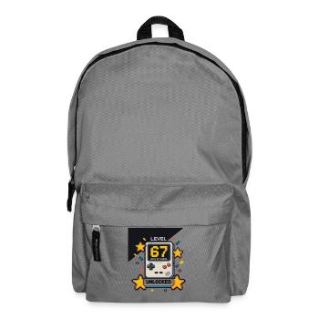 Level 67 Tage Schule Unlocked Pixel Gamer - Backpack - elephant grey - Front