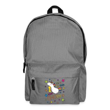 1 Jahr Mädchen Einhorn Ich bin klein aber ohorn - Rucksack - Mittelgrau - Vorne