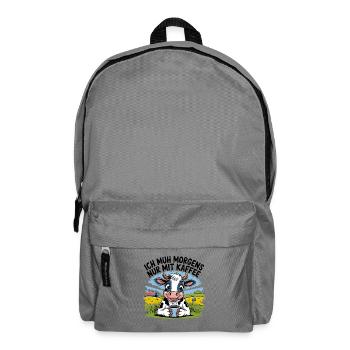  Ich Muh Morgens Nur Mit Kaffee Lustige Kuh Kaffee - Rucksack - Mittelgrau - Vorne