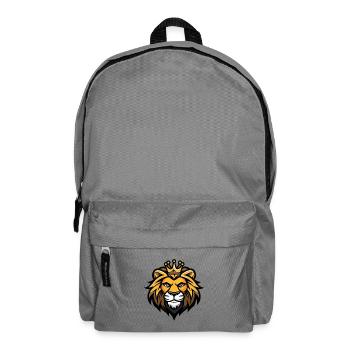 Löwe Kopf Krone - Rucksack - Mittelgrau - Vorne