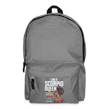 Je suis la Reine du Scorpion – Forte et Courageuse - Sac à dos - gris éléphant - Devant