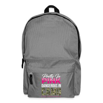 Pretty In Pink In Camo - Rucksack - Mittelgrau - Vorne