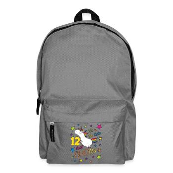 12 Jahre Mädchen Einhorn Ich bin klein aber ohorn - Rucksack - Mittelgrau - Vorne