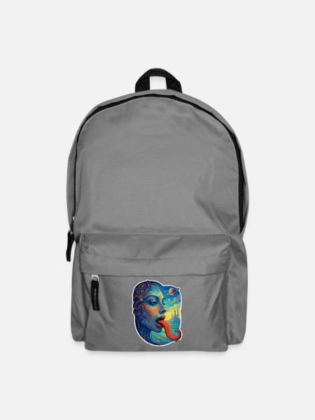 Kosmische Kunst mit Zunge - Rucksack - Mittelgrau