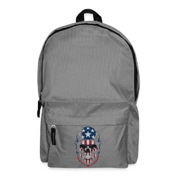 USA Totenkopf - Design du Crâne Patriote - Sac à dos - gris éléphant - Devant