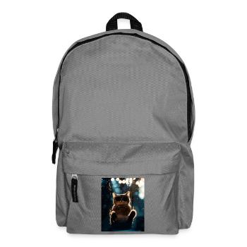 Cat swing in the night light - Backpack - elephant grey - Front