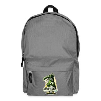 Green Monster Dino with Whatever Attitude - Backpack - elephant grey - Front