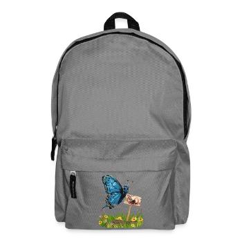 Papillon avec un signe pour plus de défi nature - Sac à dos - gris éléphant - Devant