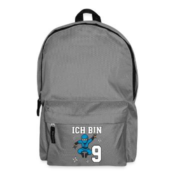 Je suis 9 Ninja, 9e anniversaire Blue Karaté - Sac à dos - gris éléphant - Devant