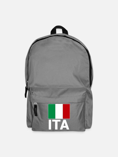 Italien Flagge mit ITA Abkürzung - Rucksack - Mittelgrau