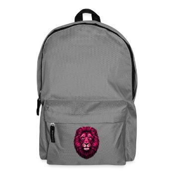 Lion rose avec crinière fleurie - Sac à dos - gris éléphant - Devant