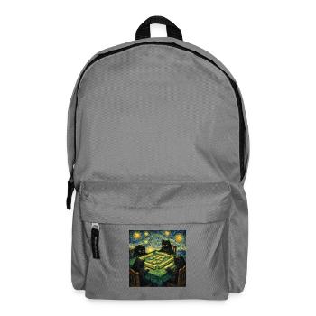 Katzen spielen Mahjong Van Gogh-Stil - Rucksack - Mittelgrau - Vorne