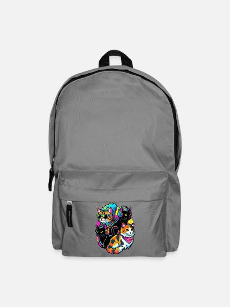 Neon Katzen DJ-Quartett - Rucksack - Mittelgrau