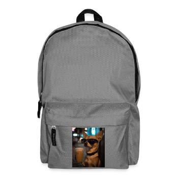 Café de nuit Chihuahua avec lunettes de soleil - Sac à dos - gris éléphant - Devant