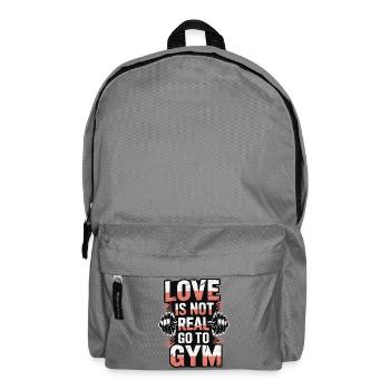 L’amour n’est pas réel - direction la salle de sport - Sac à dos - gris éléphant - Devant