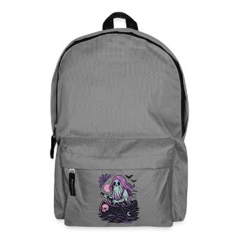 Ghost in the boat with moon and bat - Backpack - elephant grey - Front