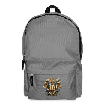 10 Zahl Wappen - Rucksack - Mittelgrau - Vorne