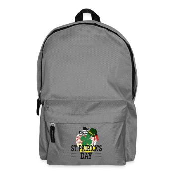 St Patrick's Day Shamrock Hat Graphic - Rucksack - Mittelgrau - Vorne