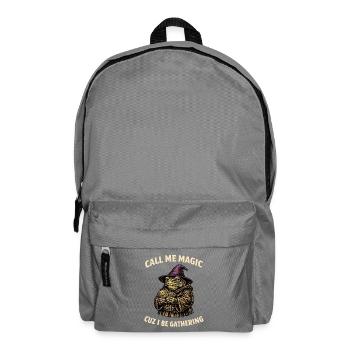 Call Me Magic Cuz I Be Gathering Funny Wizard Frog - Backpack - elephant grey - Front