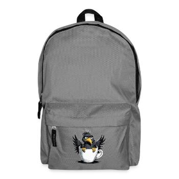 Morning grouch coffee no desire raven bad mood - Backpack - elephant grey - Front